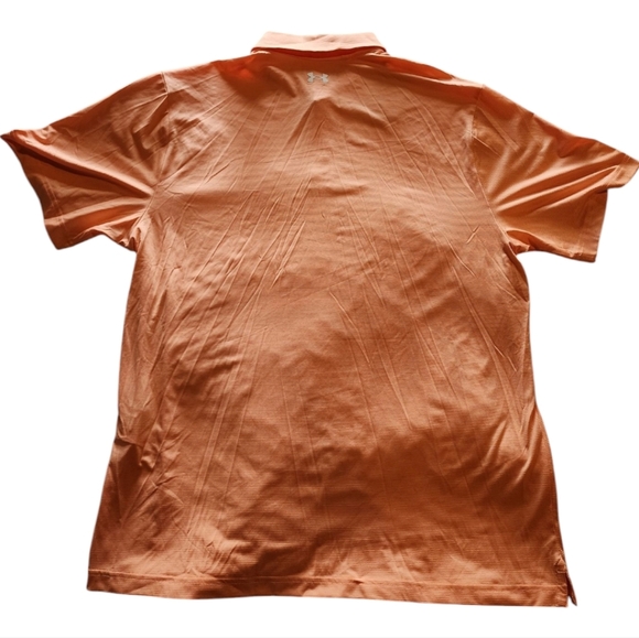 Under Armour Golf Polo Shirt Orange Loose Fit UPF 50+ Moisture Wicking Large - Picture 2 of 9